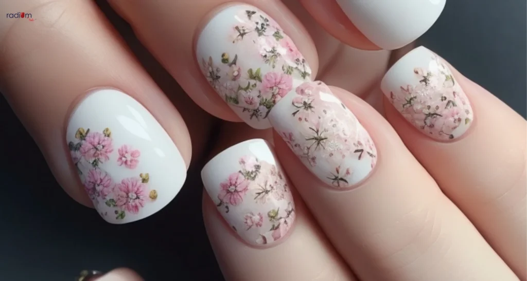 Minimalist Floral Nails